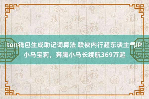 ton钱包生成助记词算法 联袂内行超东谈主气IP小马宝莉，奔腾小马长续航369万起