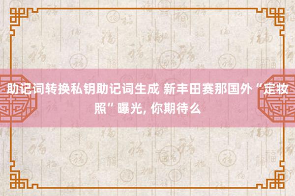 助记词转换私钥助记词生成 新丰田赛那国外“定妆照”曝光, 你期待么